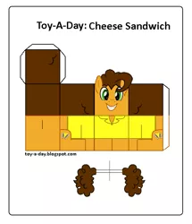 Size: 600x699 | Tagged: artist:grapefruitface1, arts and crafts, cheese sandwich, craft, derpibooru import, papercraft, printable, safe, solo, toy a day, updated