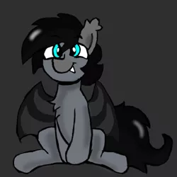 Size: 552x552 | Tagged: safe, artist:darkwolfhybrid, derpibooru import, oc, oc:juneau, unofficial characters only, bat pony, bat pony oc, chest fluff, cute, sitting, smiling