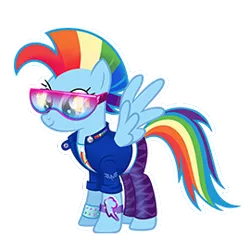 Size: 270x270 | Tagged: 80s, derpibooru import, gameloft, glam rock dash, makeup, rainbow dash, retro, safe, simple background, solo, transparent background, vector