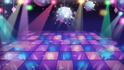 Size: 1136x640 | Tagged: 80s, background, dance floor, dance party, derpibooru import, disco, disco ball, gameloft, no pony, rainbow lights party, retro, safe