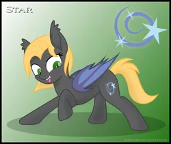 Size: 1024x863 | Tagged: safe, artist:dolenore, derpibooru import, oc, oc:star, bat pony, pony, colored wings, female, mare, solo