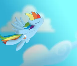 Size: 1024x877 | Tagged: artist:prism note, cloud, derpibooru import, flying, graceful, rainbow dash, safe, sky, solo, sunny day