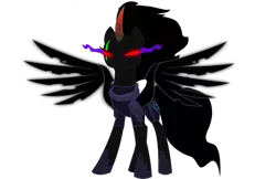 Size: 1024x663 | Tagged: safe, artist:venjix5, derpibooru import, king sombra, pony of shadows, tempest shadow, alicorn, pony, unicorn, alicornified, armor, blank eyes, corrupted, curved horn, eye scar, female, fusion, glowing scar, mare, oh no, possessed, race swap, red eyes, scar, simple background, solo, sombra eyes, sombra's horn, spread wings, tempest gets her horn back, tempest gets her wings back, tempest with sombra's horn, tempesticorn, transparent background, well shit, wings, xk-class end-of-the-world scenario