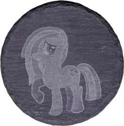 Size: 1186x1204 | Tagged: artist:malte279, craft, derpibooru import, marble pie, safe, simple background, slate engraving, solo, transparent background