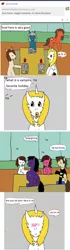 Size: 1063x3805 | Tagged: safe, artist:ask-luciavampire, derpibooru import, oc, earth pony, pegasus, pony, unicorn, vampire, vampony, tumblr:ask-ponys-university, ask, food, tumblr