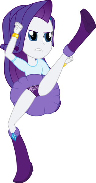 Size: 4159x7926 | Tagged: questionable, artist:toonalexsora007, derpibooru import, rarity, equestria girls, absurd resolution, boots, cameltoe, clothes, flower pattern underwear, high kick, kick, legs, panties, purple underwear, ribbon, see-through, shoes, show accurate, simple background, skirt, skirt lift, solo, thighs, transparent background, underwear, upskirt, vector