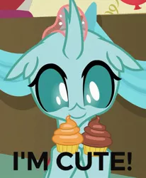Size: 589x715 | Tagged: captain obvious, changedling, changeling, cropped, cupcake, cute, derpibooru import, diaocelles, edit, edited screencap, female, food, marks for effort, ocellus, safe, screencap, solo, truth