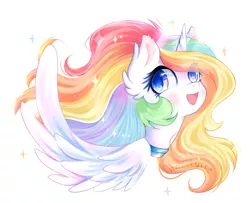 Size: 1241x1009 | Tagged: alicorn, alicorn oc, artist:whiskyice, derpibooru import, oc, rainbow, safe, smiling, solo, sparkly, unofficial characters only