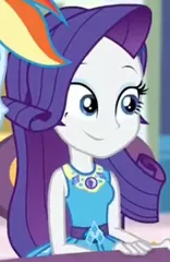 Size: 234x361 | Tagged: safe, derpibooru import, screencap, rainbow dash, rarity, equestria girls, equestria girls series, rollercoaster of friendship, cropped, geode of shielding, smiley face, solo focus