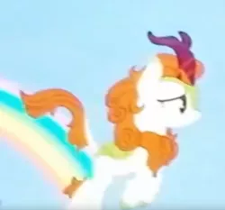 Size: 872x811 | Tagged: autumn blaze, cropped, derpibooru import, female, kirin, rainbow, safe, screencap, season 8, solo, sounds of silence