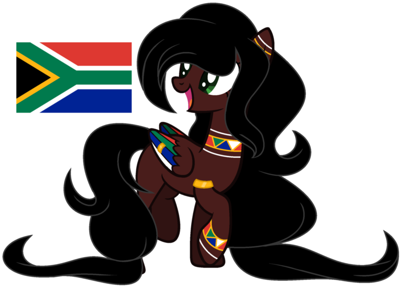 Size: 1024x732 | Tagged: safe, artist:cosmicwitchadopts, derpibooru import, ponified, pegasus, pony, colored wings, female, mare, multicolored wings, nation ponies, simple background, solo, south africa, transparent background