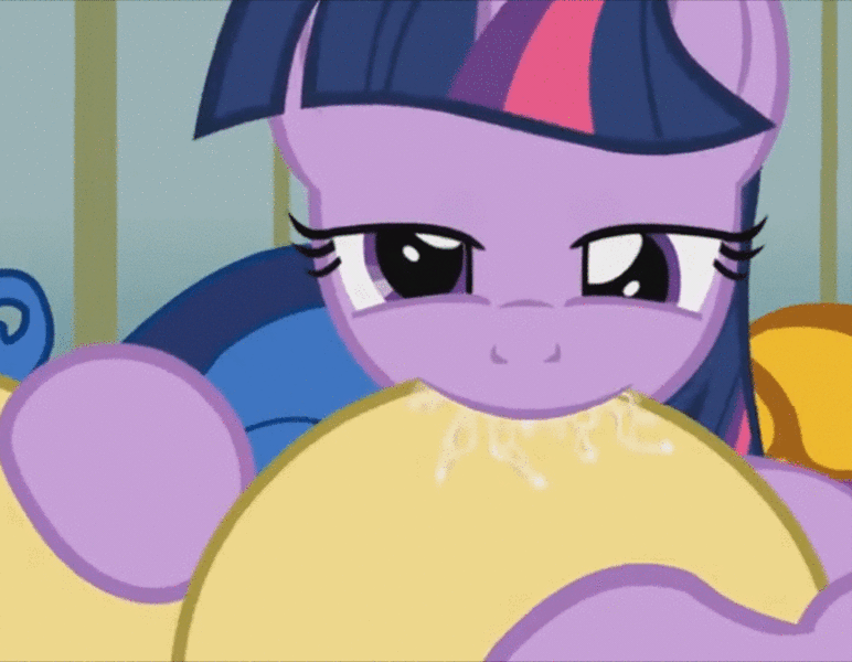 Size: 869x675 | Tagged: questionable, artist:tiarawhy, derpibooru import, edit, screencap, twilight sparkle, oc, oc:milky way, pony, adorkable, animated, breast milk, breastfeeding, canon x oc, crotchboobs, cute, cute porn, derp, drool, duo, female, females only, fetish, funny porn, gif, impossibly large crotchboobs, lactation, lesbian, majestic as fuck, mare, milk, milky sparkle, nudity, open mouth, sex, shipping, show accurate, show accurate porn, silly, suckling