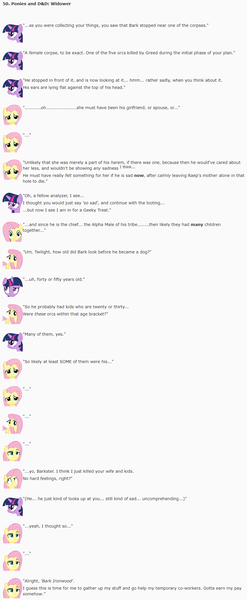 Size: 856x2079 | Tagged: artist:dziadek1990, children, conversation, derpibooru import, dialogue, dog, dungeons and dragons, elf, emotes, emote story, emote story:ponies and d&d, father, fluttershy, harem, male, murder, oc, oc:shade, orc, pen and paper rpg, reddit, rpg, safe, sarcasm, slice of life, tabletop game, text, twilight sparkle, wife