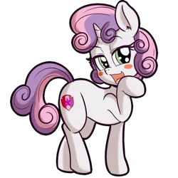 Size: 512x512 | Tagged: safe, artist:anibaruthecat, derpibooru import, sweetie belle, pony, unicorn, blush sticker, blushing, cute, cutie mark, diasweetes, explicit source, female, filly, open mouth, simple background, solo, the cmc's cutie marks, transparent background