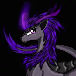 Size: 2000x2000 | Tagged: artist:meteor-strike-mlp, black background, derpibooru import, kirin, magic, magic aura, oc, purple, safe, simple background, solo, unofficial characters only