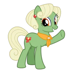 Size: 3200x3200 | Tagged: safe, artist:cheezedoodle96, derpibooru import, idw, aunt holiday, earth pony, pony, ponyville mysteries, spoiler:comic, spoiler:comicponyvillemysteries3, .svg available, alternate design, clothes, female, idw showified, looking at you, mare, scarf, simple background, svg, transparent background, vector, waving