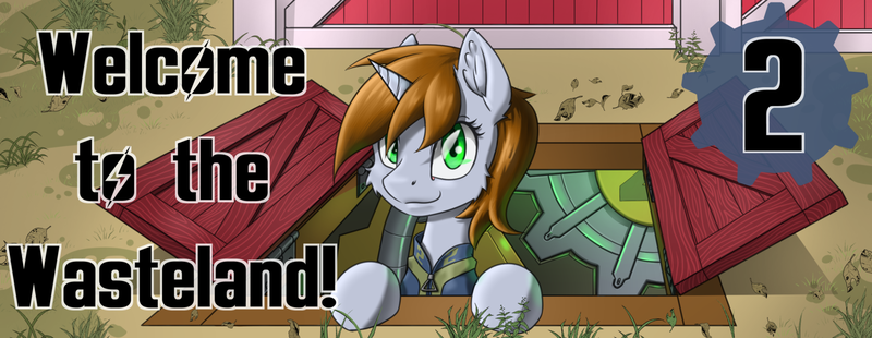 Size: 1599x619 | Tagged: safe, artist:ravvij, derpibooru import, oc, oc:littlepip, unofficial characters only, pony, unicorn, fallout equestria, fanfic, apple cellar, apple farm, barn, celler, cheek fluff, clothes, commission, cuppa, cute, doors, fallout, fanfic art, female, hooves, horn, kkat, mare, solo, stable, stable 2, stable door, stable dweller, sweet apple acres, text, vault, vault door, vault suit