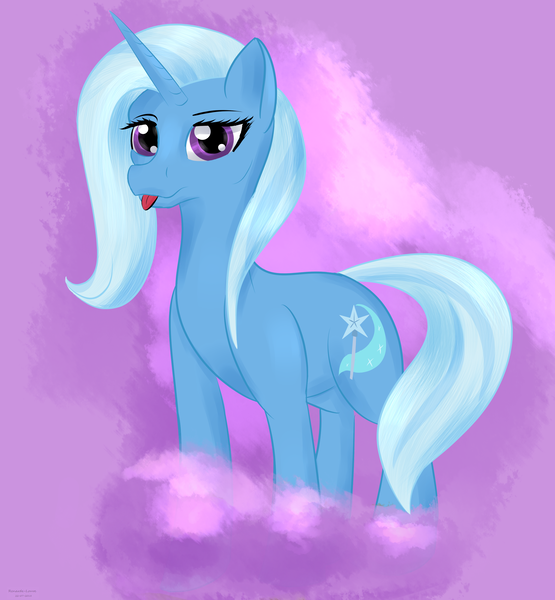 Size: 2620x2830 | Tagged: safe, artist:renarde-louve, derpibooru import, trixie, pony, unicorn, raspberry, solo, tongue out