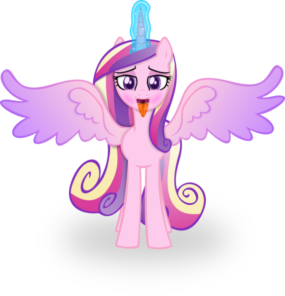 Size: 7124x7389 | Tagged: suggestive, artist:emu34b, derpibooru import, princess cadance, alicorn, absurd resolution, ahegao, bedroom eyes, blushing, drool, drool string, female, looking at you, magic, magic aura, mare, mawshot, missing accessory, open mouth, princess cadance is always horny, simple background, solo, spread wings, tongue out, transparent background, vector, wingboner, wings