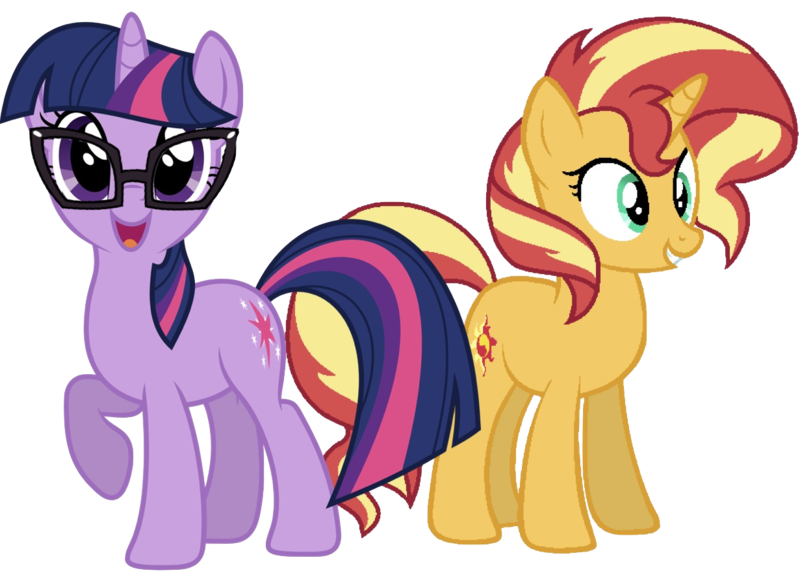 Size: 1231x882 | Tagged: safe, artist:superbobiann, derpibooru import, editor:superbobiann, sci-twi, sunset shimmer, twilight sparkle, unicorn, equestria girls, equestria girls series, spring breakdown, spoiler:eqg series (season 2), cutie mark, simple background, transparent background, unicorn sci-twi