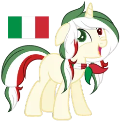 Size: 1024x1031 | Tagged: safe, artist:cosmicwitchadopts, derpibooru import, ponified, pony, unicorn, base used, female, heterochromia, italy, mare, nation ponies, simple background, solo, transparent background