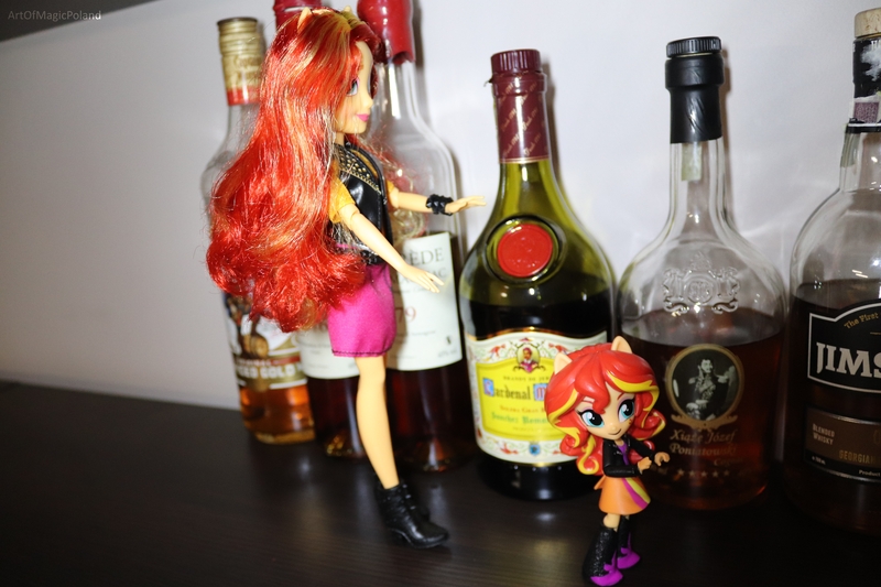 Size: 6000x4000 | Tagged: safe, artist:artofmagicpoland, derpibooru import, sunset shimmer, equestria girls, equestria girls series, alcohol, doll, duality, equestria girls minis, reboot series, toy, whiskey