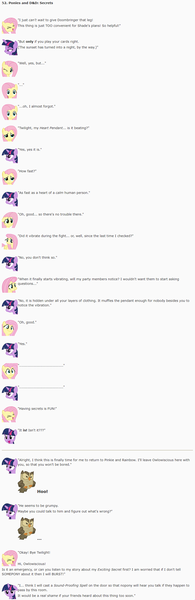 Size: 857x2640 | Tagged: artist:dziadek1990, conversation, derpibooru import, dialogue, emotes, emote story, emote story:ponies and d&d, fluttershy, oc, oc:shade, owlowiscious, reddit, safe, secret, slice of life, text, twilight sparkle