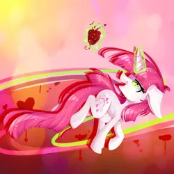 Size: 1861x1861 | Tagged: artist:lixthefork, blood, derpibooru import, grimdark, heart, lovestruck, solo