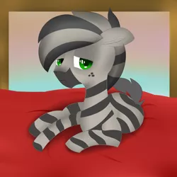 Size: 4000x4000 | Tagged: artist:velvet rose, bed, derpibooru import, glass, male, oc, oc:xanadu, safe, sky, solo, stallion, stripes, tired, zebra