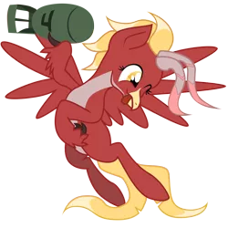 Size: 5000x5000 | Tagged: absurd resolution, artist:aaronmk, atg 2018, derpibooru import, flying, hippogriff, hippogriff oc, newbie artist training grounds, nuclear bomb, oc, oc:posada, safe, simple background, transparent background, vector