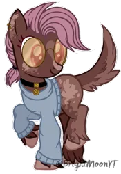 Size: 1024x1462 | Tagged: safe, artist:jxst-roch, derpibooru import, earth pony, pony, augmented tail, clothes, dog tail, female, glasses, mare, simple background, solo, sweater, transparent background