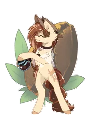 Size: 1768x2500 | Tagged: safe, artist:arctic-fox, derpibooru import, oc, oc:cappuccino splash, unofficial characters only, earth pony, pony, coffee, coffee bean, coffee pot, female, hat, mare, rearing, simple background, solo, transparent background