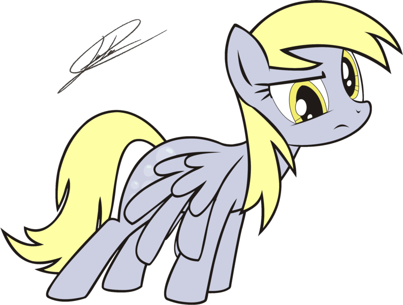 Size: 2622x1985 | Tagged: safe, artist:dsonic720, artist:icey-wicey-1517, color edit, derpibooru import, edit, derpy hooves, pegasus, pony, colored, curious, female, mare, simple background, solo, transparent background