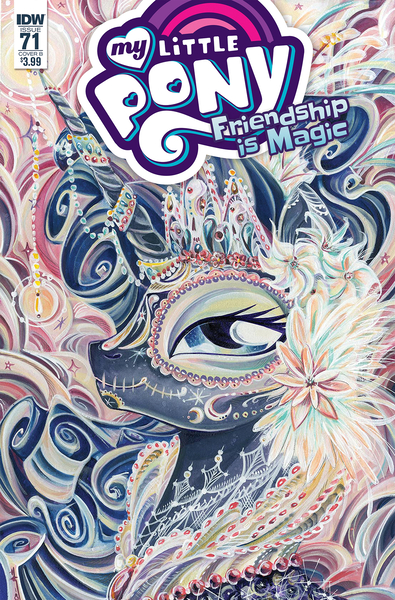 Size: 1186x1800 | Tagged: artist:sararichard, cover, derpibooru import, idw, my little pony logo, princess luna, safe, spoiler:comic, spoiler:comic71