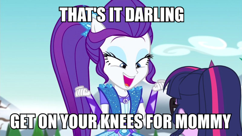 Size: 958x539 | Tagged: suggestive, derpibooru import, edit, edited screencap, screencap, rarity, twilight sparkle, equestria girls, legend of everfree, crystal guardian, female, image macro, lesbian, meme, ponied up, rarilight, shipping