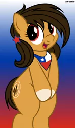Size: 2648x4500 | Tagged: safe, artist:an-tonio, derpibooru import, oc, oc:chilenia, ponified, earth pony, pony, bipedal, chile, cute, gradient background, nation ponies, ocbetes, solo, vector