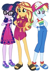 Size: 870x1203 | Tagged: safe, artist:ilaria122, artist:superbobiann, derpibooru import, editor:superbobiann, rainbow dash, sci-twi, sunset shimmer, twilight sparkle, equestria girls, equestria girls series, simple background, transparent background