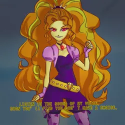 Size: 1280x1280 | Tagged: safe, artist:kimylist-art, derpibooru import, adagio dazzle, equestria girls, breasts, delicious flat chest, evil grin, female, flatdagio dazzle, gem, glowing eyes, grin, looking at you, misspelling, siren gem, smiling, solo