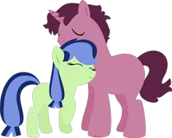 Size: 5448x4369 | Tagged: safe, artist:babyroxasman, derpibooru import, oc, oc:bitter punch, oc:blueberry zinger, unofficial characters only, earth pony, pony, unicorn, absurd resolution, brother and sister, duo, female, lineless, male, not incest, nuzzling, offspring, ship:bitterberries, siblings, simple background, transparent background, vector