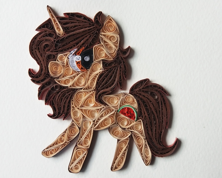 Size: 2641x2118 | Tagged: safe, artist:rzymonzpapieru, derpibooru import, oc, oc:woon, unofficial characters only, unicorn, craft, irl, paper, papercraft, photo, quilling, solo