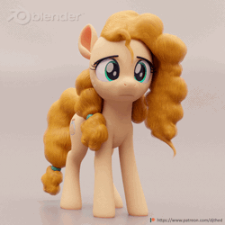 Size: 1024x1024 | Tagged: safe, artist:therealdjthed, derpibooru import, pear butter, earth pony, pony, the perfect pear, 3d, 3d model, absurd file size, animated, blender, concerned, cute, cycles, cycles render, ear twitch, female, freckles, gif, gradient background, idle, idle animation, image, mare, model:djthed, orange skin, patreon, patreon logo, pearabetes, perfect loop, pinterest, pinterest link, sad, sadorable, simple background, solo, solo female