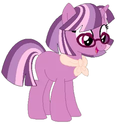 Size: 360x376 | Tagged: safe, artist:amberclarity, derpibooru import, oc, oc:lilac radiance, pony, female, glasses, magical lesbian spawn, mare, offspring, parent:cheerilee, parent:twilight sparkle, parents:cheerilight, simple background, solo, transparent background