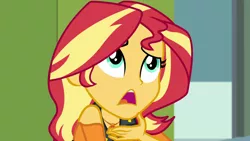 Size: 1280x720 | Tagged: safe, derpibooru import, screencap, sunset shimmer, driving miss shimmer, equestria girls, equestria girls series, female, geode of empathy, solo
