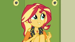 Size: 1280x720 | Tagged: safe, derpibooru import, screencap, sunset shimmer, driving miss shimmer, equestria girls, equestria girls series, cute, geode of empathy, shimmerbetes, solo