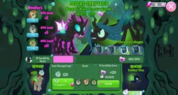 Size: 1024x549 | Tagged: changeling, changeling armor, changeling kingdom, changeling queen, cinnamon chai, derpibooru import, fight, gameloft, queen chrysalis, safe, thorax, to where and back again