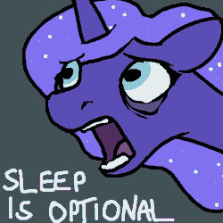 Size: 600x600 | Tagged: safe, artist:kazerad, derpibooru import, princess luna, alicorn, pony, /mlp/, 4chan, bust, ethereal mane, female, gray background, insomnia, majestic as fuck, portrait, simple background, sleep is for the weak, solo, starry mane, tired