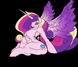 Size: 1000x863 | Tagged: artist needed, suggestive, derpibooru import, princess cadance, alicorn, pony, black background, female, mare, muscles, princess ca-dense, simple background, thick