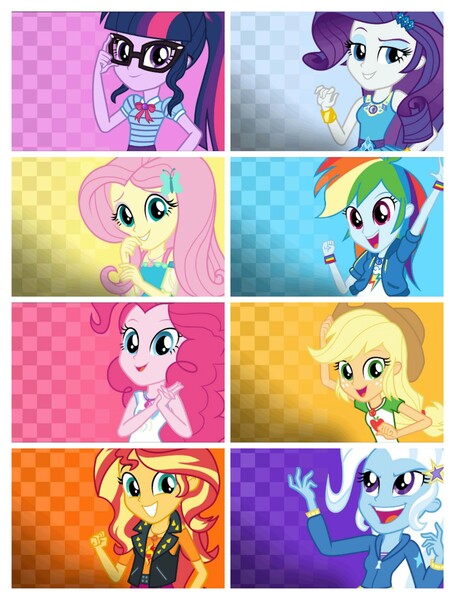 Size: 3106x4096 | Tagged: safe, derpibooru import, applejack, fluttershy, pinkie pie, rainbow dash, rarity, sci-twi, sunset shimmer, trixie, twilight sparkle, equestria girls, equestria girls series, cyoa, humane eight, humane five, humane seven, humane six