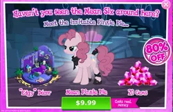 Size: 1090x707 | Tagged: safe, derpibooru import, mean pinkie pie, earth pony, pony, the mean 6, clone, costs real money, crack is cheaper, female, gameloft, gem, greedloft, lidded eyes, mare, starlight's room