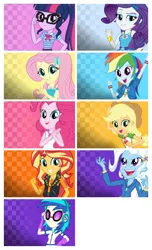 Size: 3106x5092 | Tagged: safe, derpibooru import, applejack, fluttershy, pinkie pie, rainbow dash, rarity, sci-twi, sunset shimmer, trixie, twilight sparkle, vinyl scratch, equestria girls, equestria girls series, choose applejack, choose dj pon-3, choose fluttershy, choose pinkie pie, choose rainbow dash, choose rarity, choose sunset shimmer, choose trixie, choose twilight sparkle, cyoa, humane eight, humane five, humane seven, humane six, magical geodes